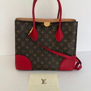 100% Authentic LOUIS VUITTON Flandrin Monogram Canvas Tote Shoulder Bag Cherry